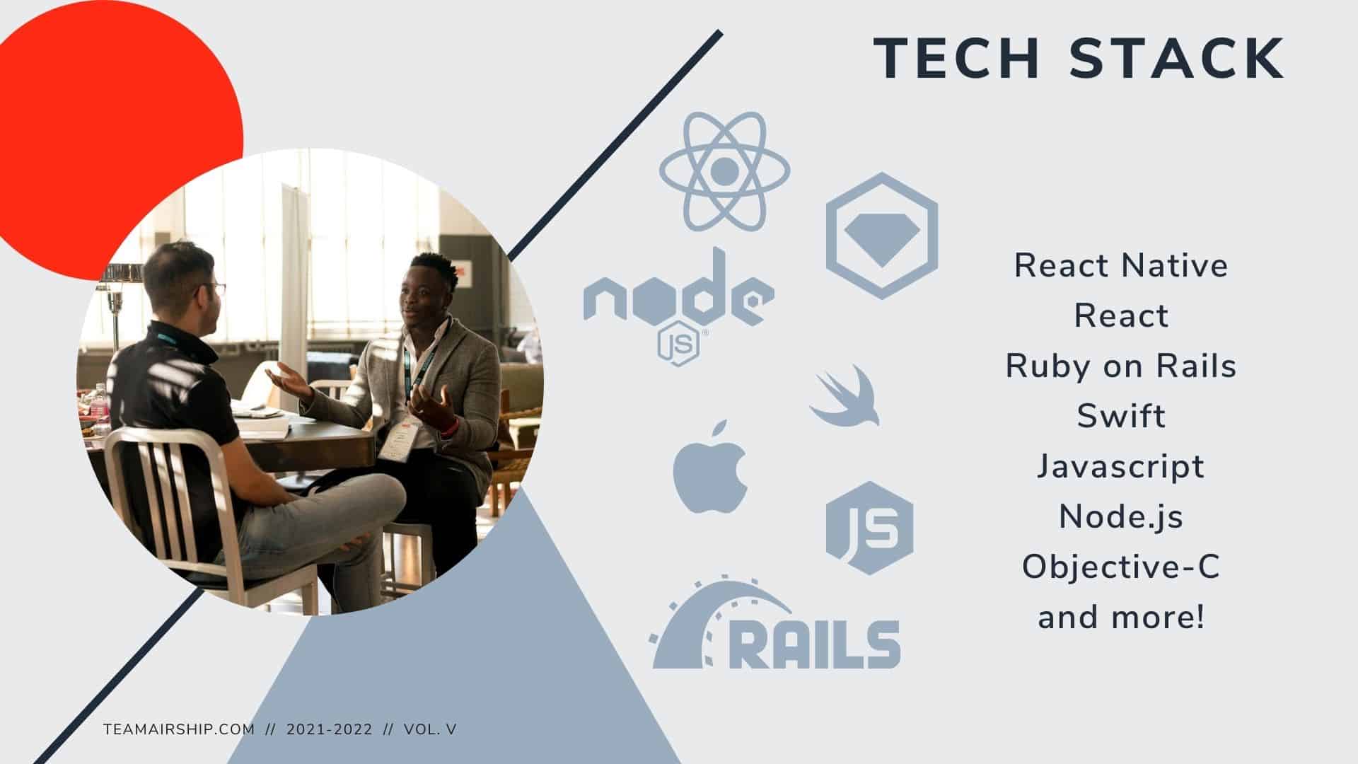 tech stack - react native ruby on rails and more